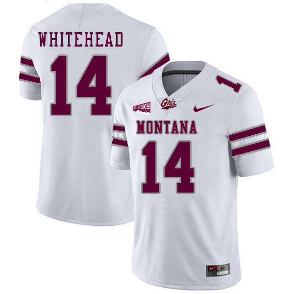 Montana Grizzlies #14 Robert Whitehead College Football Jerseys Stitched Sale-White